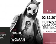 The Night is woman with Pupazzo Gnappo